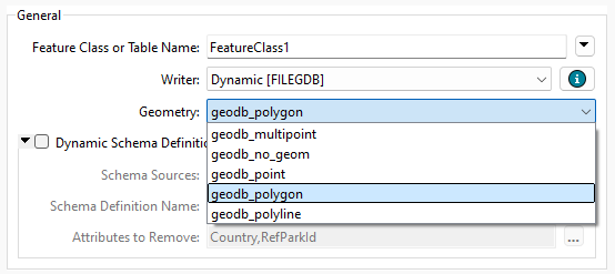 Defining geometry on a writer feature type